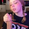 Student girl gently sucks and loves cum